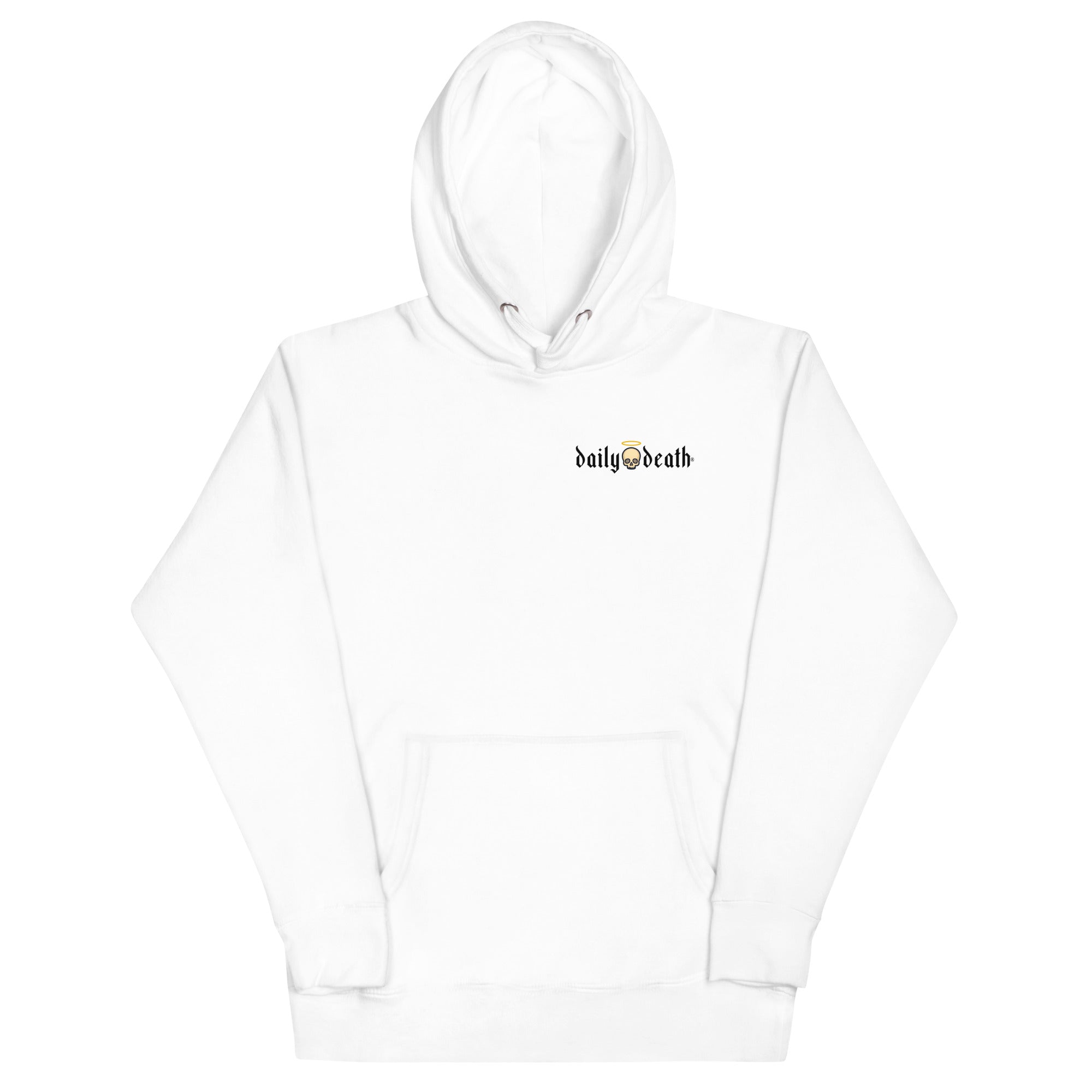 St. Nothing Hoodie - White Pullover Hoodie Front View