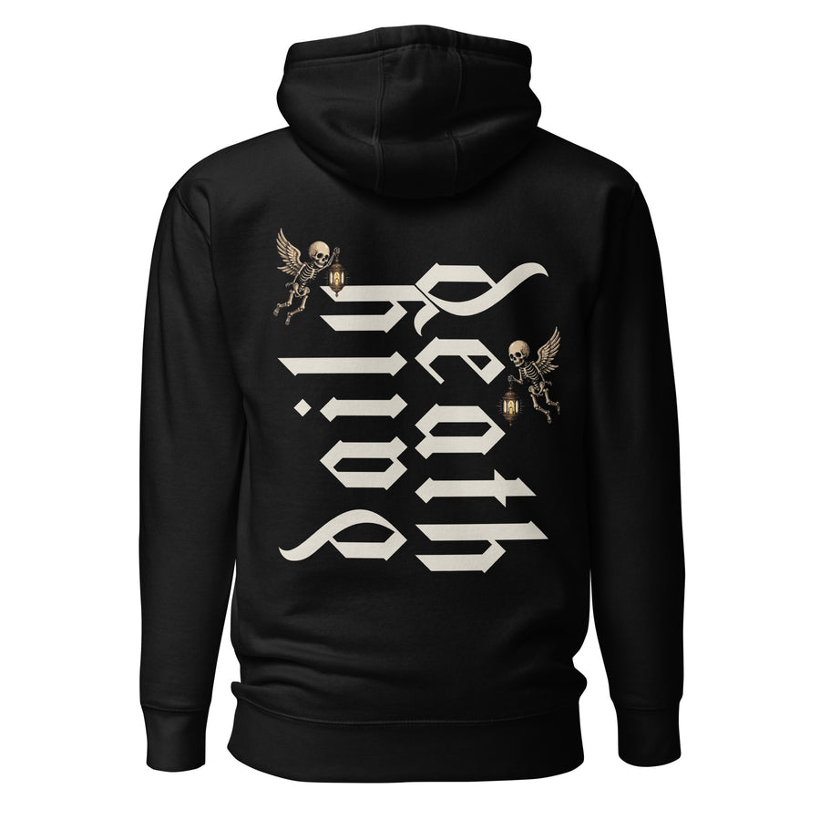 Daily Death Cherub Hoodie, back graphic detail