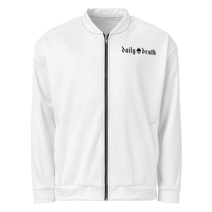 Daily Death Bomber Jacket, white, front view