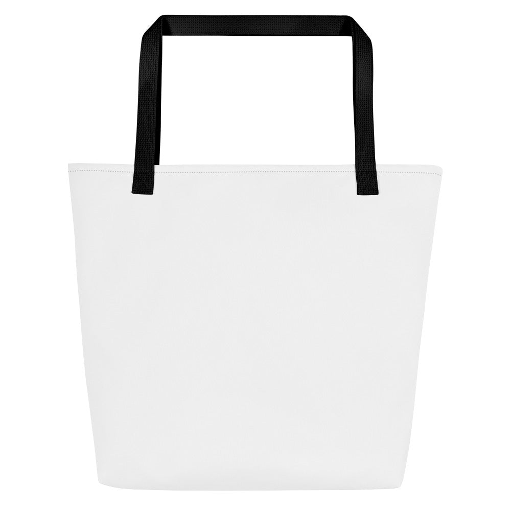 Daily Death Signature Tote Bag in White — back flat view, Christian gothic streetwear by Daily Death Gospel Apparel
