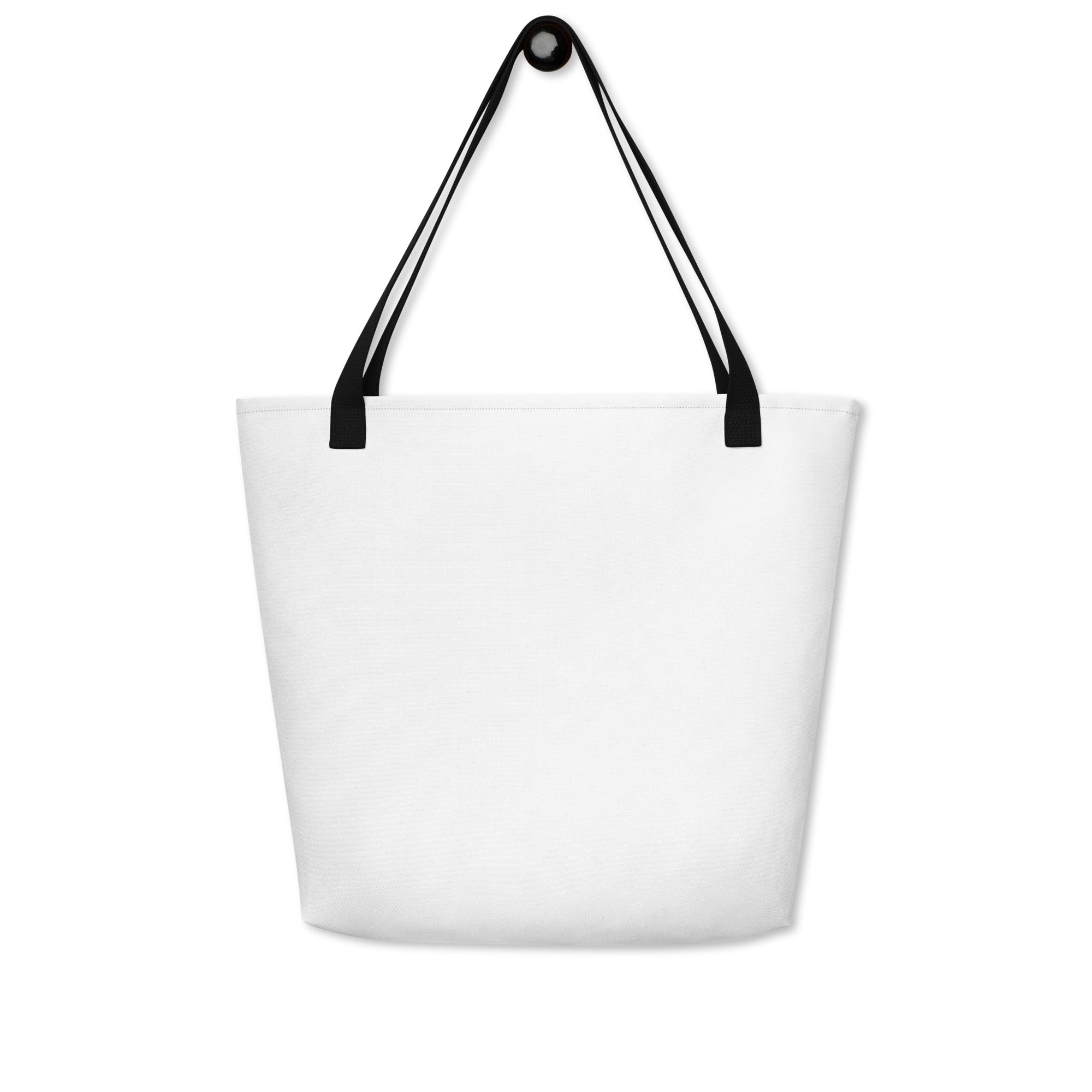Daily Death Signature Tote Bag in White — back view, Christian gothic streetwear by Daily Death Gospel Apparel
