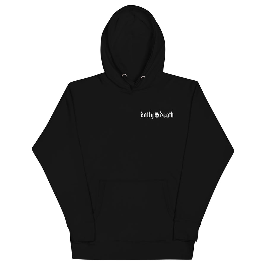 Daily Death Signature Series Heavyweight Hoodie, black, front view
